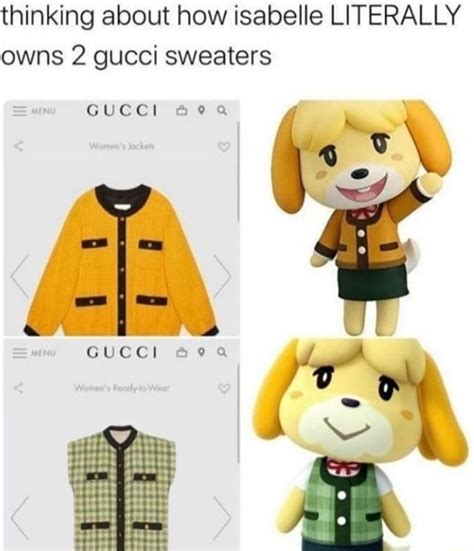 Thinking about how isabelle LITERALLY owns 2 gucci sweaters 